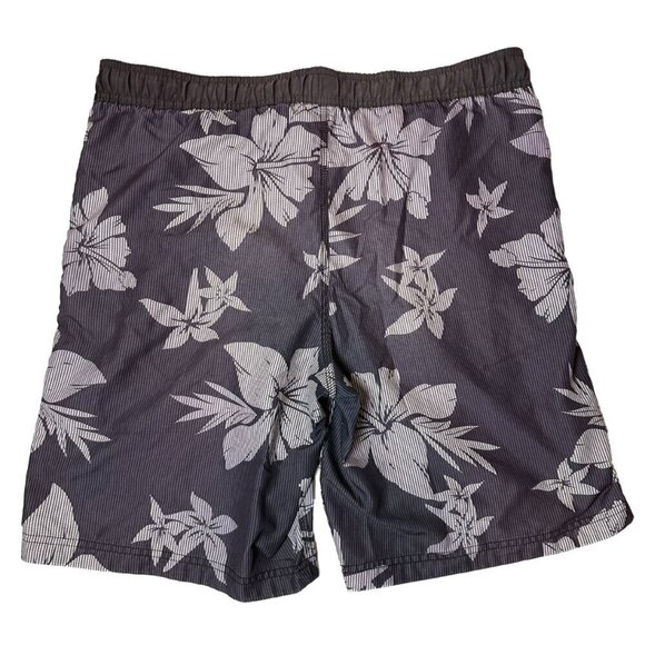Speedo Grey Hibiscus Print Mens Swim Trunks Sz M - Picture 2 of 6